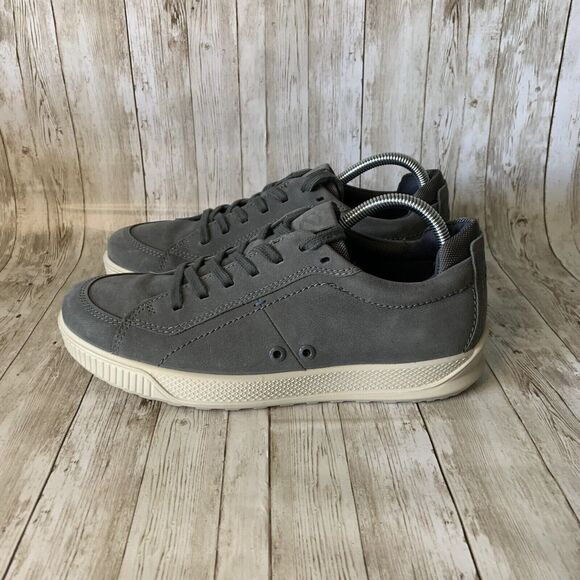 Ecco Byway Dark Shadow Sneakers Leather Low Top Lace Up Gray Men‎ Size 7 - Picture 4 of 10